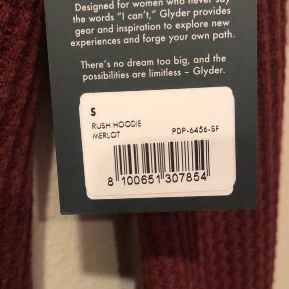 NWT Glyder Rush Hoodie, Merlot - Picture 2 of 4